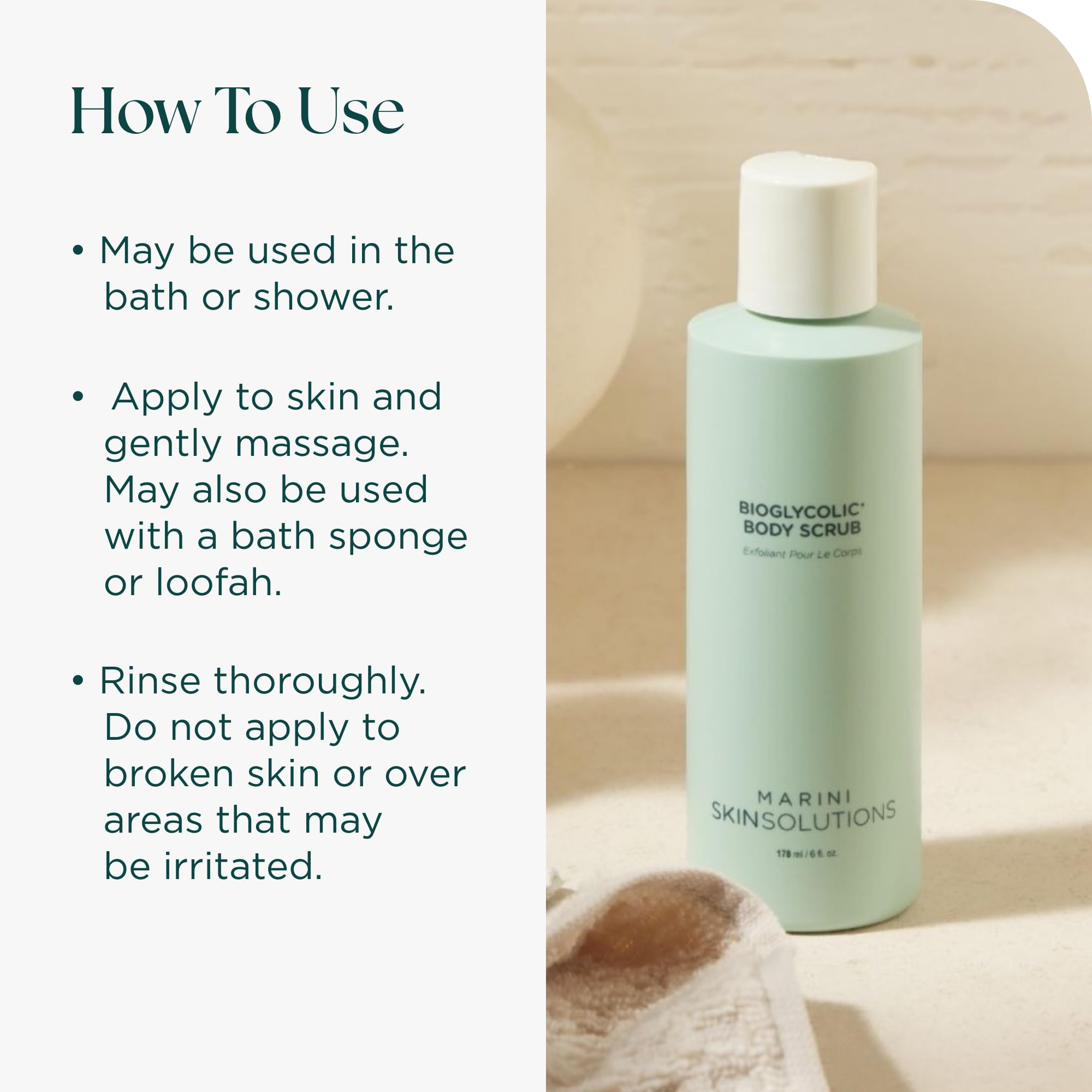 Bioglycolic Body Scrub - Glycolic Acid Exfoliator to Exfoliate, Resurface, Polish, and Smooth Skin on Arms, Legs, and Back - Cruelty Free - Made in the USA - 6 fl oz