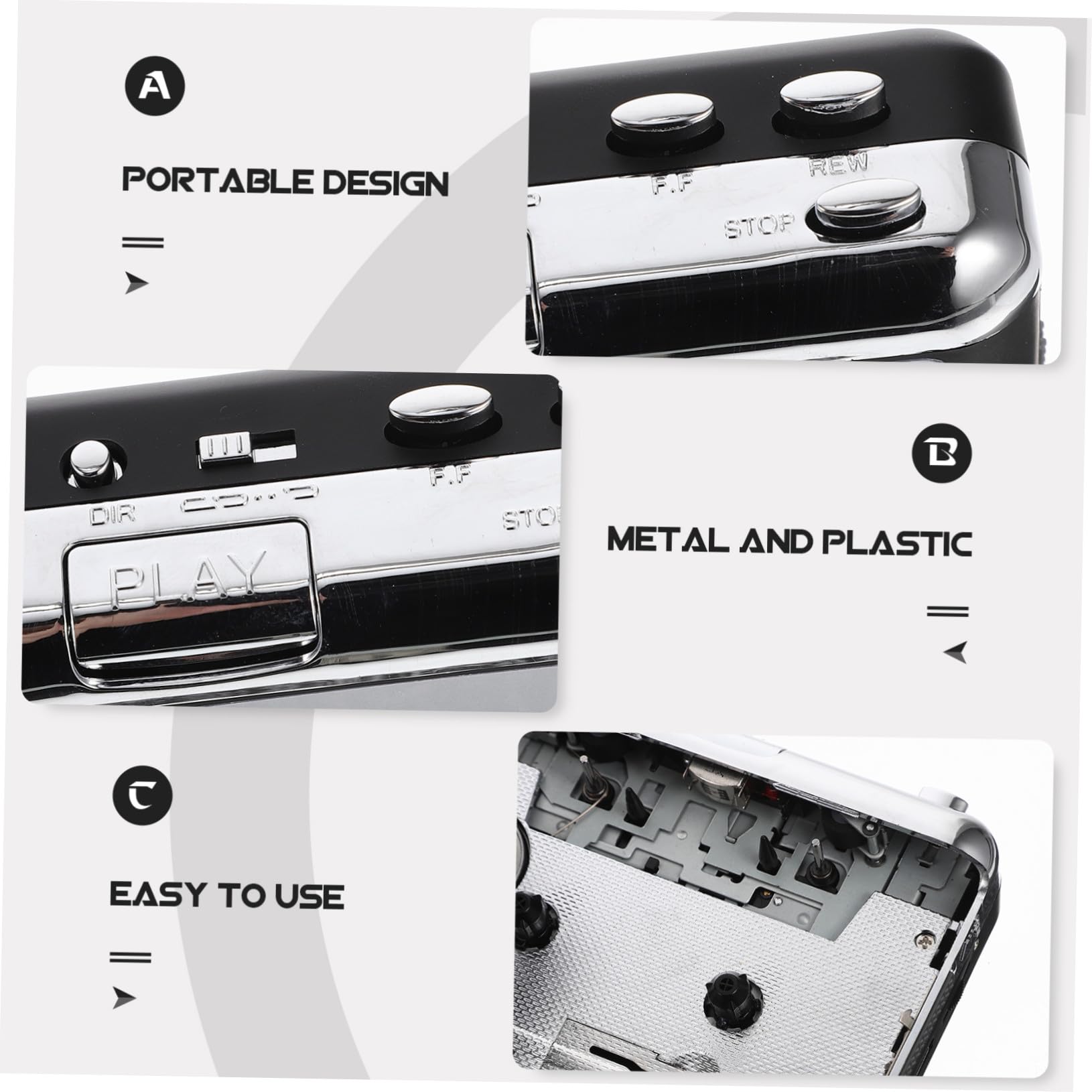 OSALADI Convertitore Cassette USB Portatile Lettore Musicale da Cassetta Software di Conversione senza Driver Compatto per Trasferire Collezione di Nastri