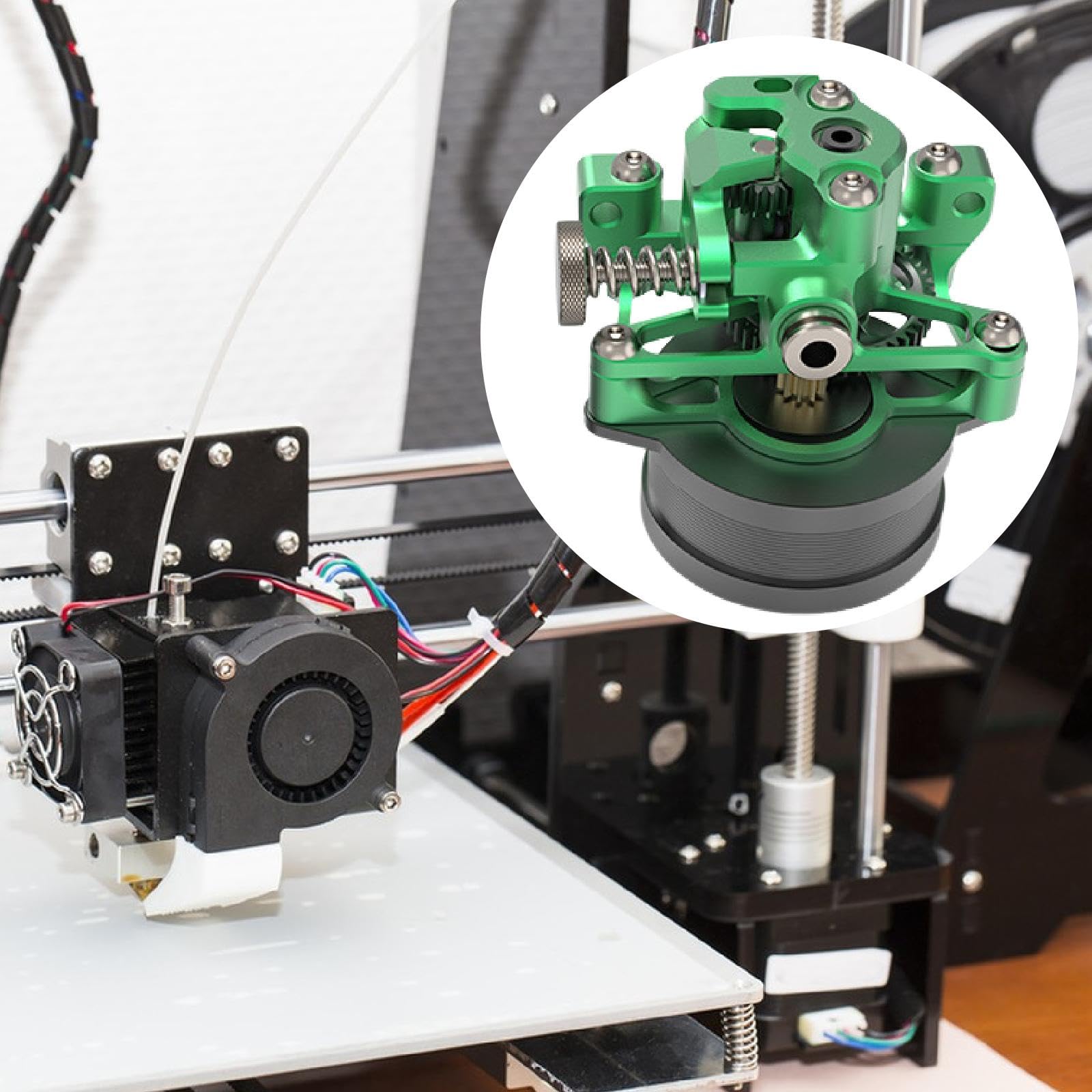 Estrusore per stampante 3D, componente di ricambio per ingranaggi aggiornato, facile installazione, estrusore per filamento di alimentazione per, Verde