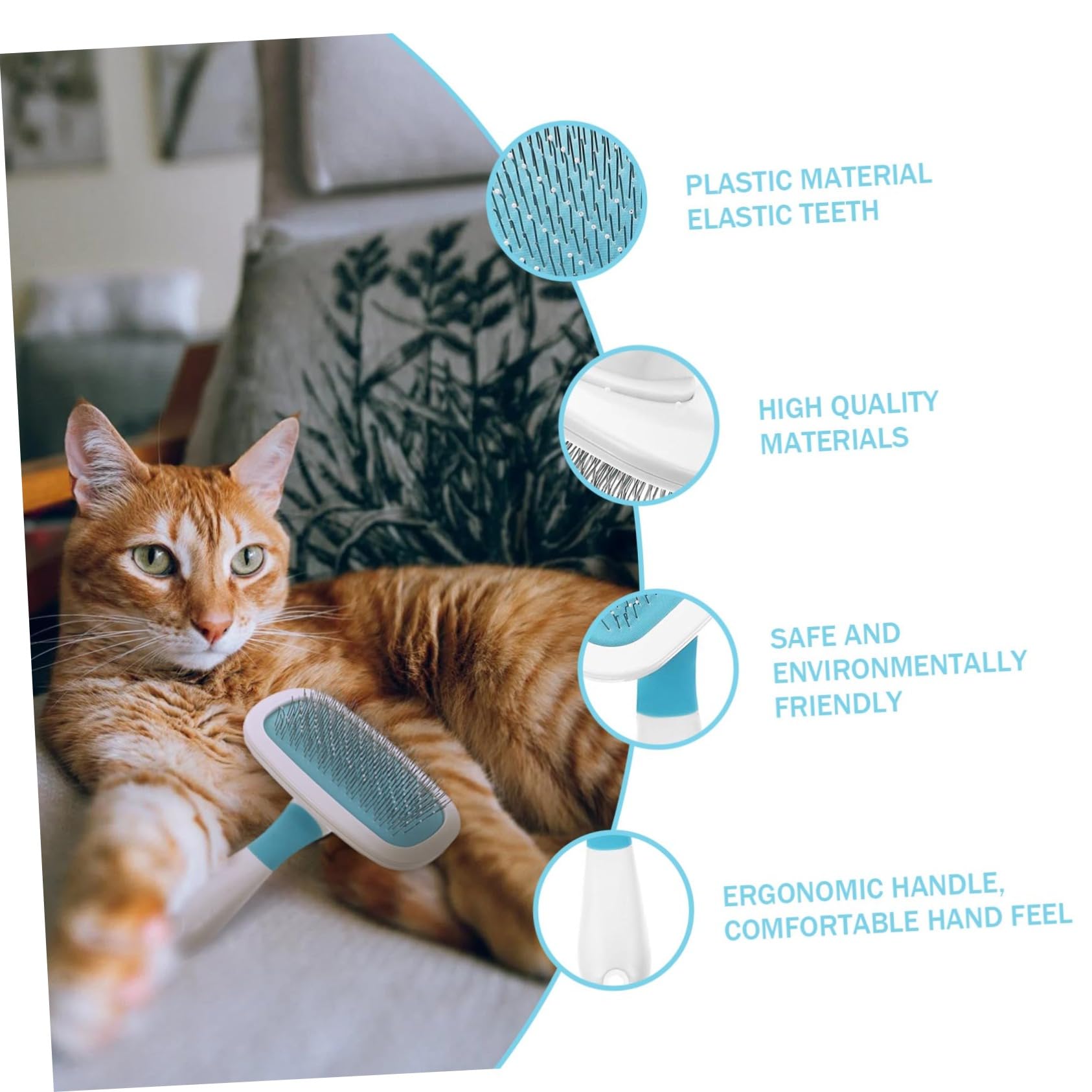 Didiseaon 360 Rotating Pet Massage Comb Matted Fur for Cats Self Grooming Brush Dematting Comb Pet Hair Cleaning Tool Random Color