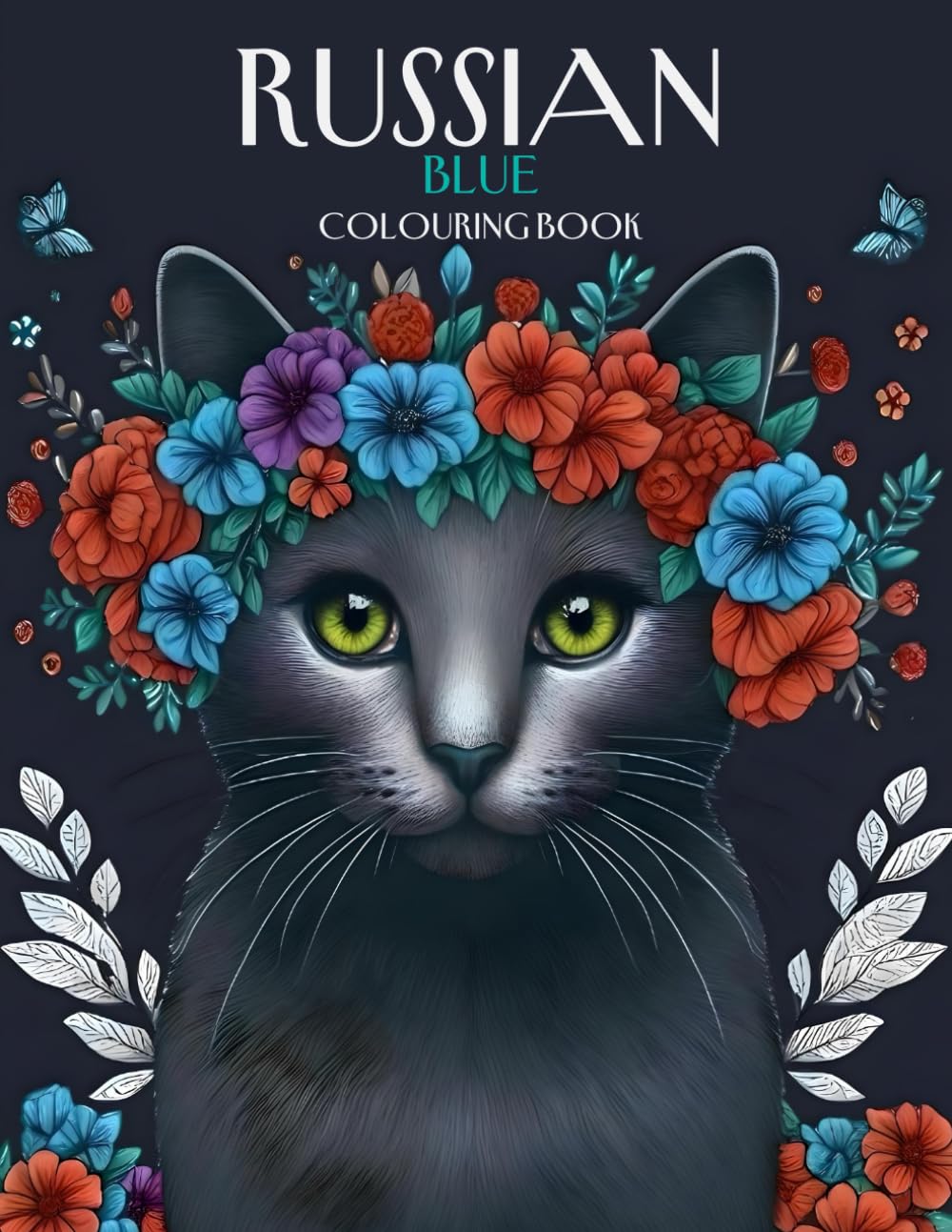Russian Blue Cat Adult and Child Colouring Book