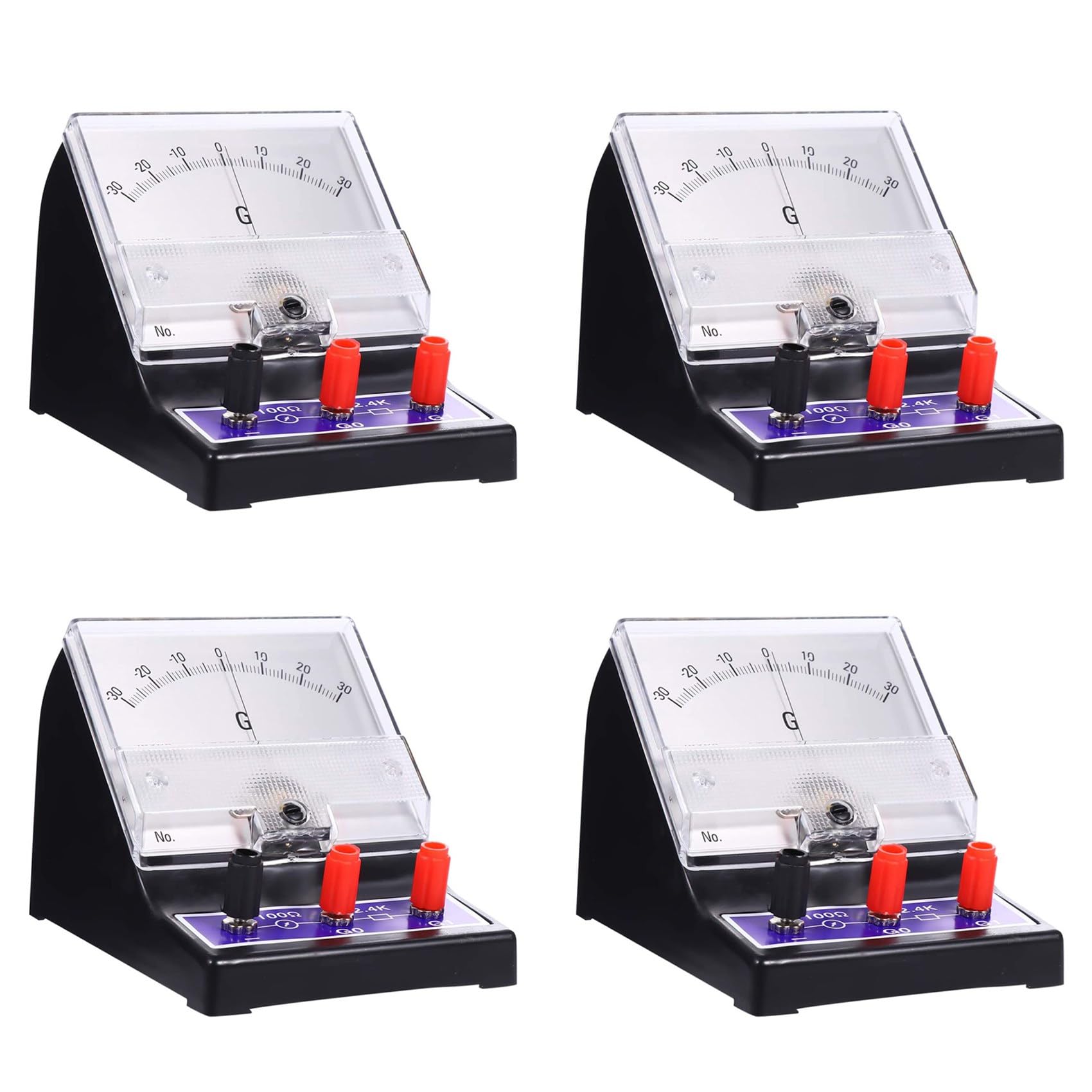 Jnchdghwa Black 4X Analog Ammeter Pointer Type Electrical Current Ampere Tester Sensitive Amperemeter Microammeter Galvanometer