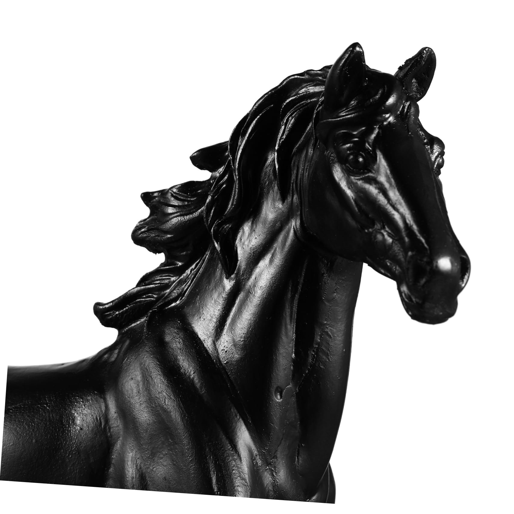 Figura Creativa de Caballo de Resina Negra para Adorno del Hogar y Negocio, Estable y Resistente al Desgaste, Adecuado para Oficina o Obsequio