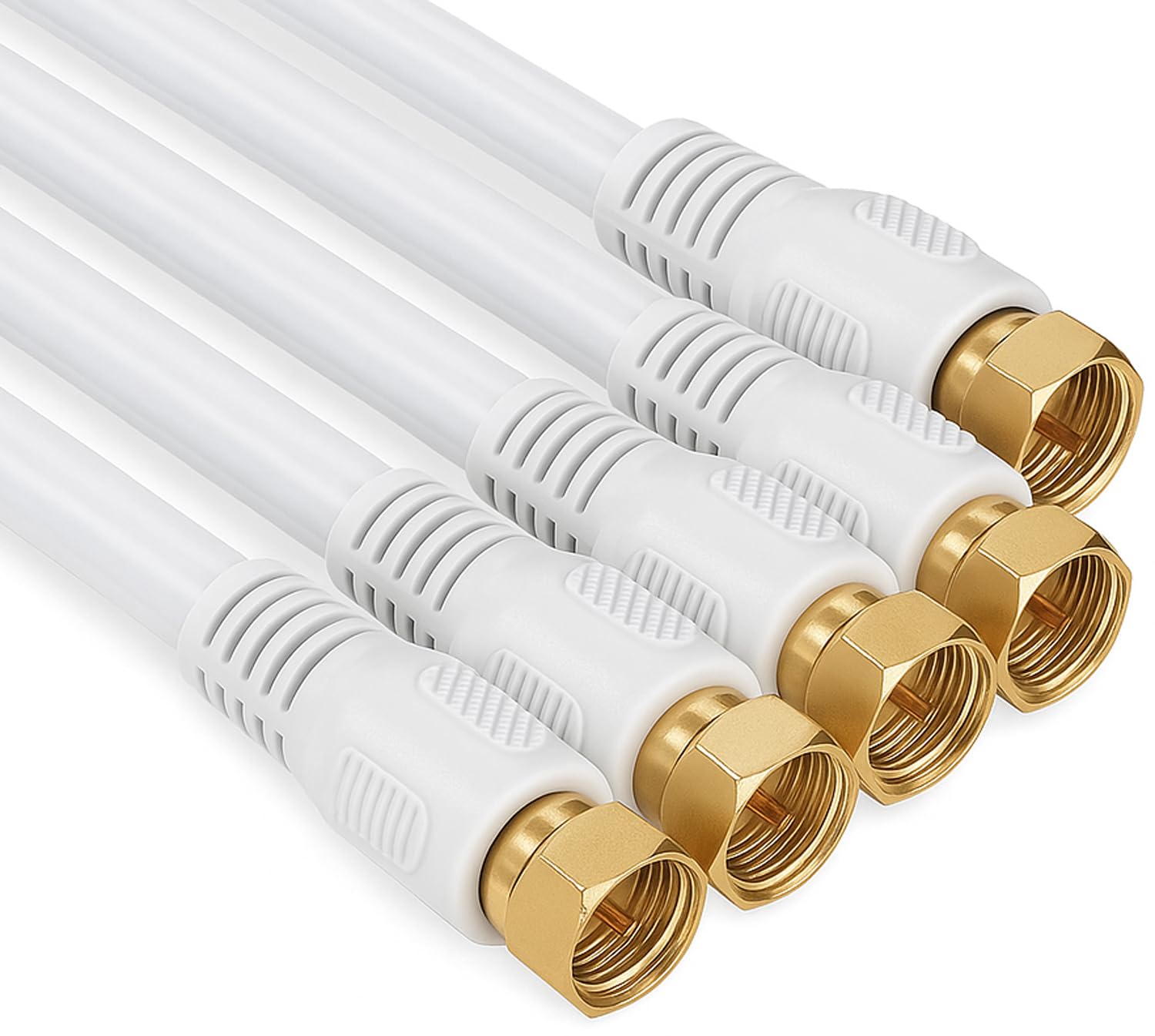 1aTTack.de SAT antenna adapter cable, 1.5 m, 2 shielded F connectors > coaxial socket SAT white, Ku 75 dB - 3