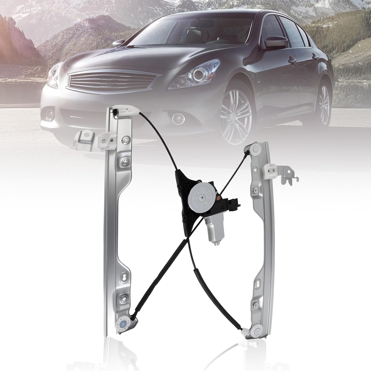 80731EH100 Power Window Regulator with Motor Compatible with 2011-2012 Infiniti G25, 2007-2008 G35, 2009-2013 G37, 2015 Q40 Front Right Passenger Side Replace 80721JK000, 80721JK00A