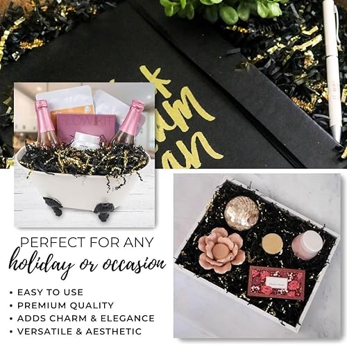 Miniatura 2 de Relleno de papel arrugado de 5.3 onzas, papel triturado para cestas de regalo para caja de regalo, envoltura y relleno de cestas para Navidad,