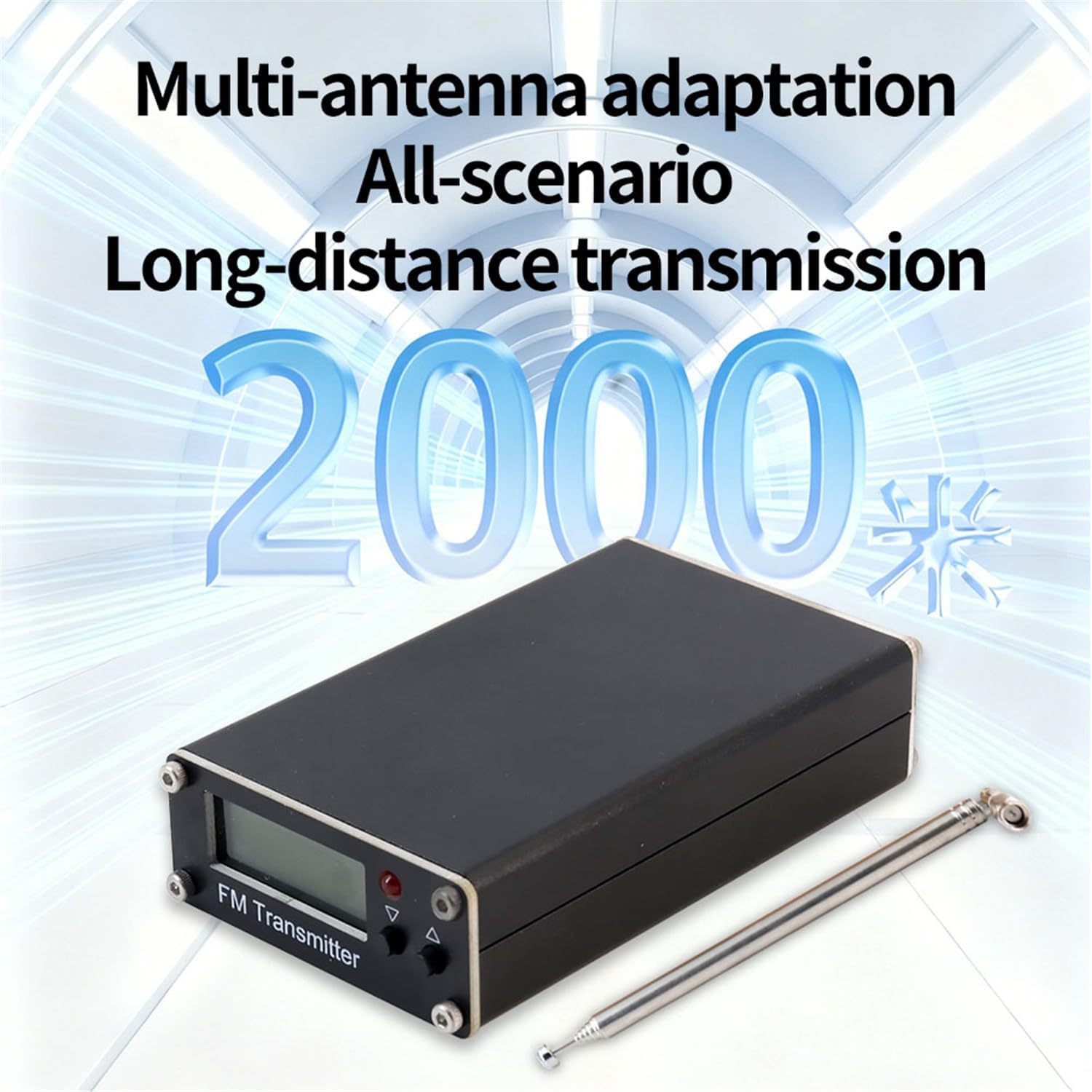 Digital Display Stereo 0 5W 2KM Long-Distance Transmission 76-108MHz Wideband Tuning High-Fidelity Audio Output