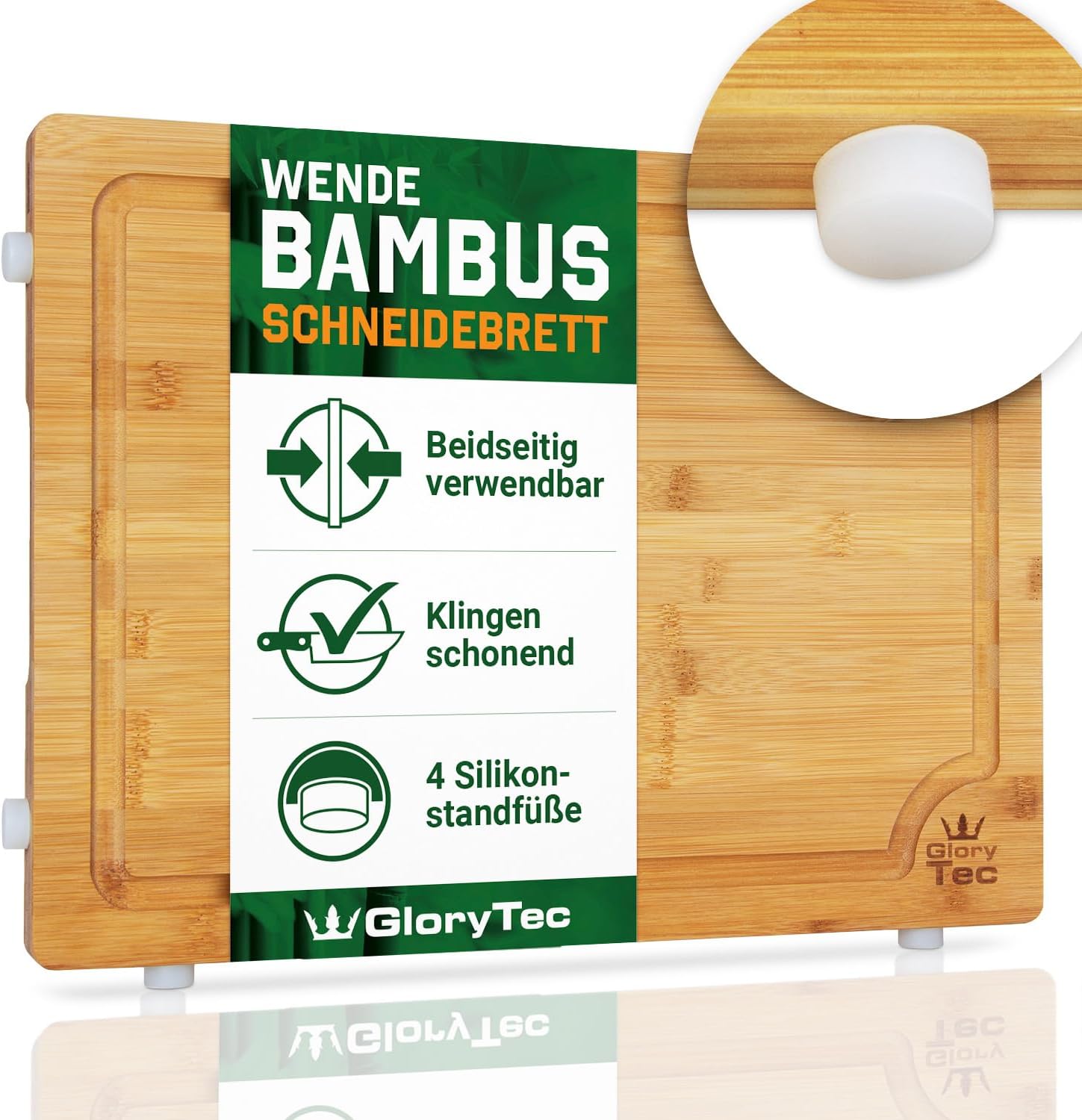 EXTRA LARGE Bamboo Cutting Board for Kitchen - Wide Groove one one side reversible with 2 Compartments for different foods - Professional Grade Cuttingboard, Butcher Block