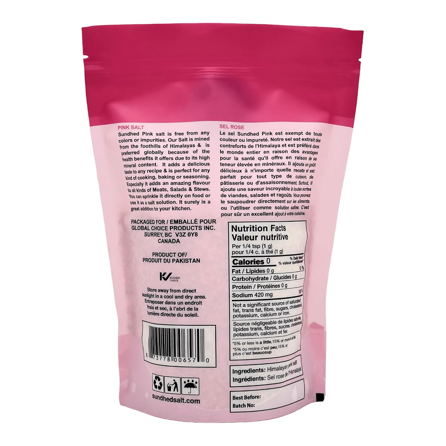 Sundhed Pink Himalayan Gourmet Salt, 1 Kg (35.27 oz) image 5