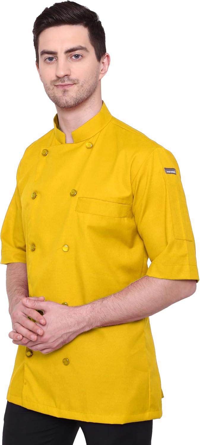 Leorenzo Creation PH-05 Men's Chef Coat Half Sleeves Chef Jacket (Size- XXS-7XL, Twelve Colours)