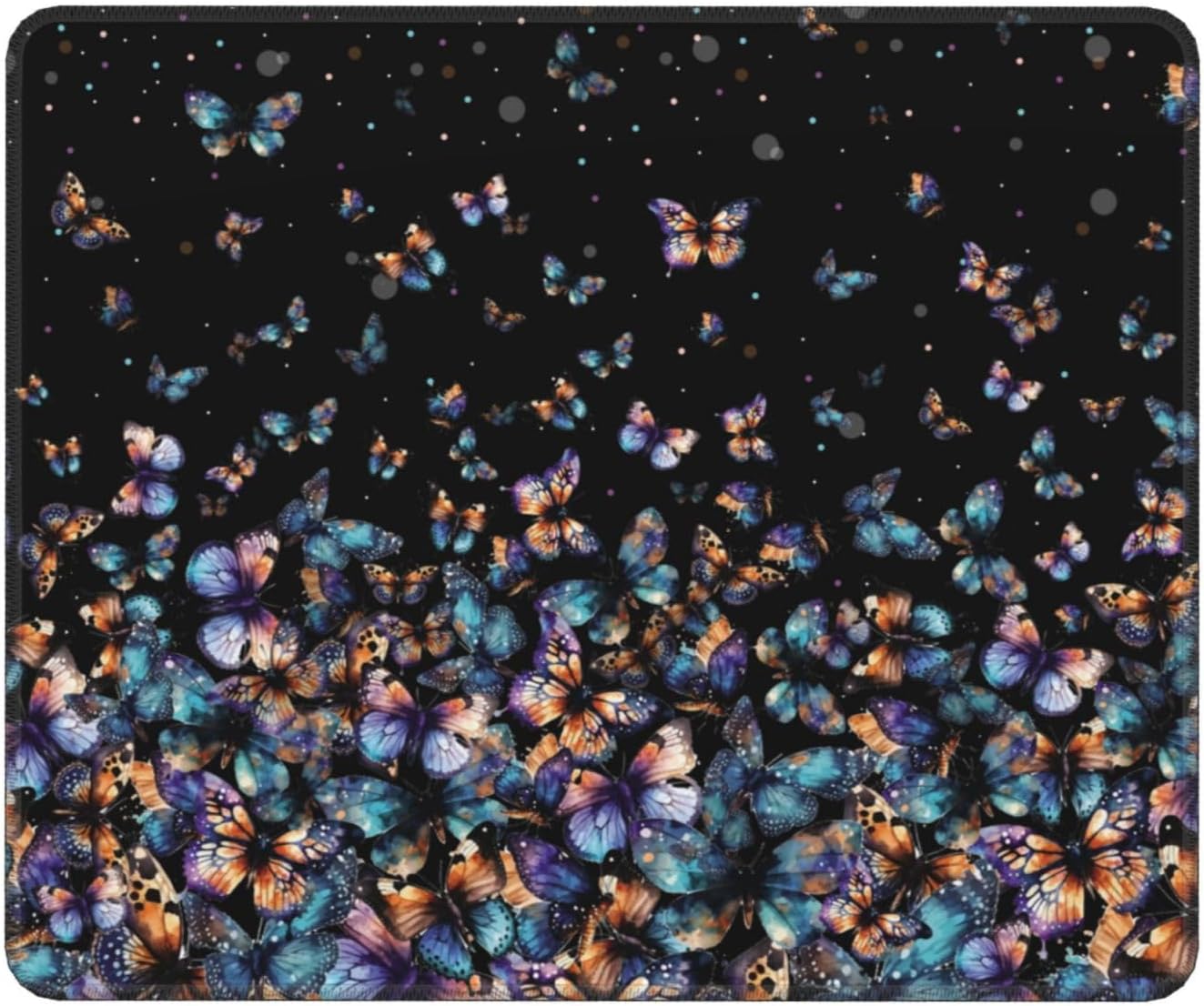 Butterfly Rectangle Mouse Pad Premium Textured Mouse Mat Washable Square Mousepads with Extended Stitched Edges Non Slip Rubber Base Small Mousepad 12¡Á10¡Á0.12 Inches
