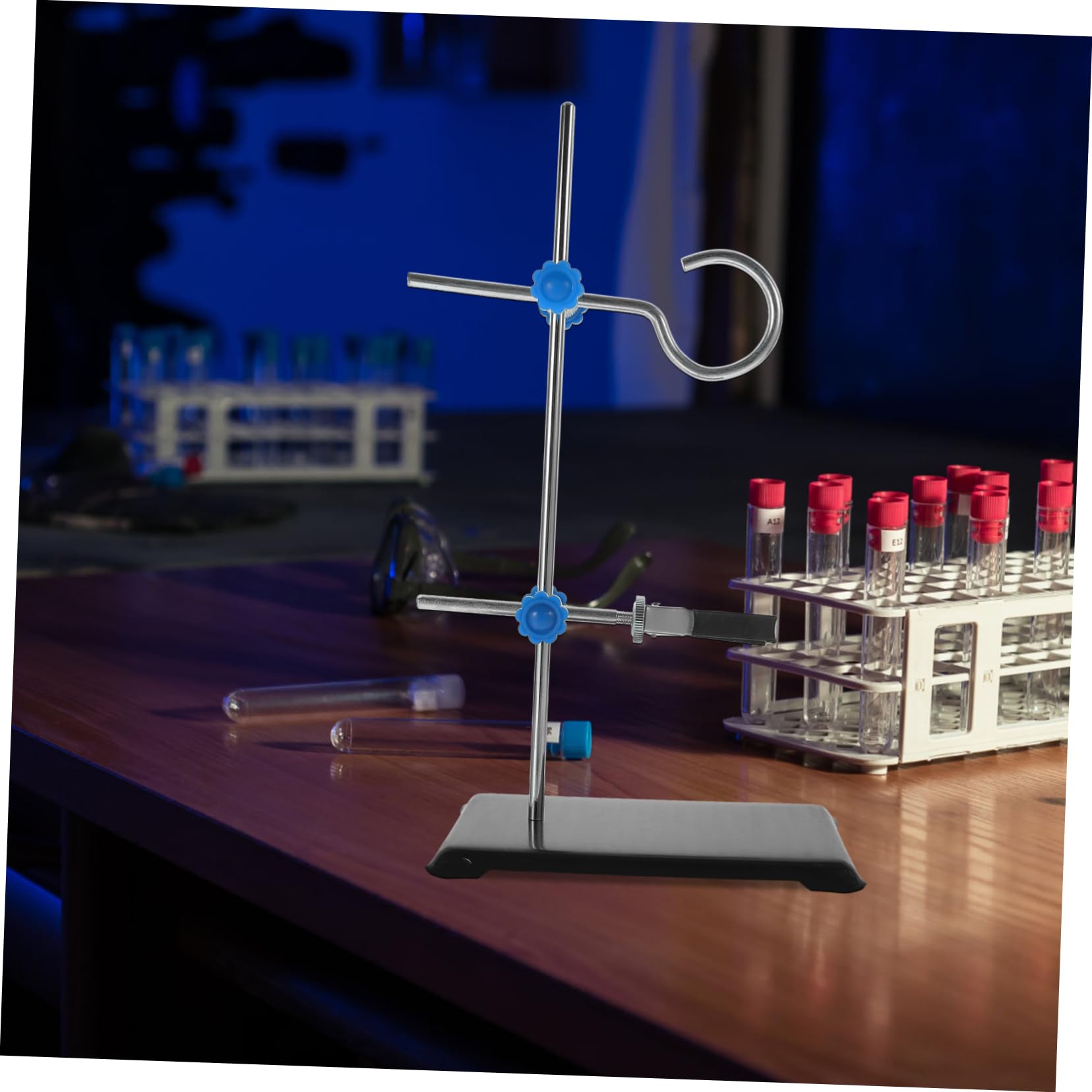 PRETYZOOM Support de Laboratoire en Fer Portable et Antirouille de 30 CM, Équipement Compact pour Verrerie Chimie et Usage en Laboratoire Scientifique