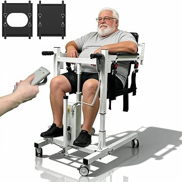 Electric Patient Lift Transfer Chair, 400LB Foldable Home Care Chair