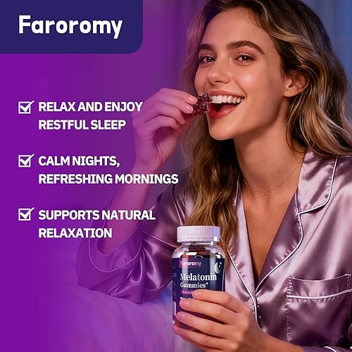 Miniatura 3 de Gomitas de melatonina con manzanilla (5 mg, 60 unidades)  Veganas, sin OMG, sin gluten, apoya el ciclo de sueño saludable y noches relajantes, sabor