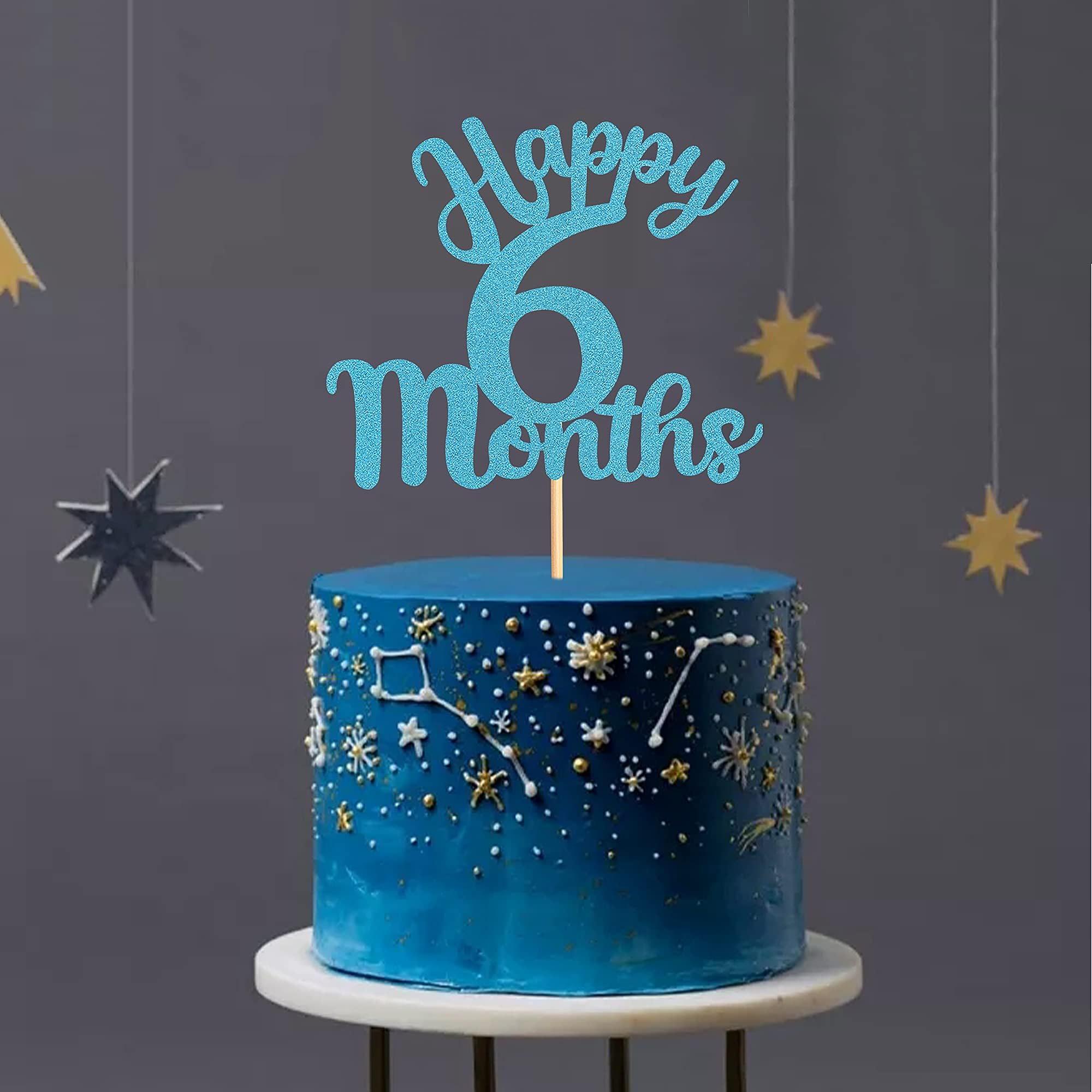 Decorazione per torta con glitter Moon Twinkle Twinkle Little Star - Baby Shower - Compleanno - Battesimo - Festa - Italia