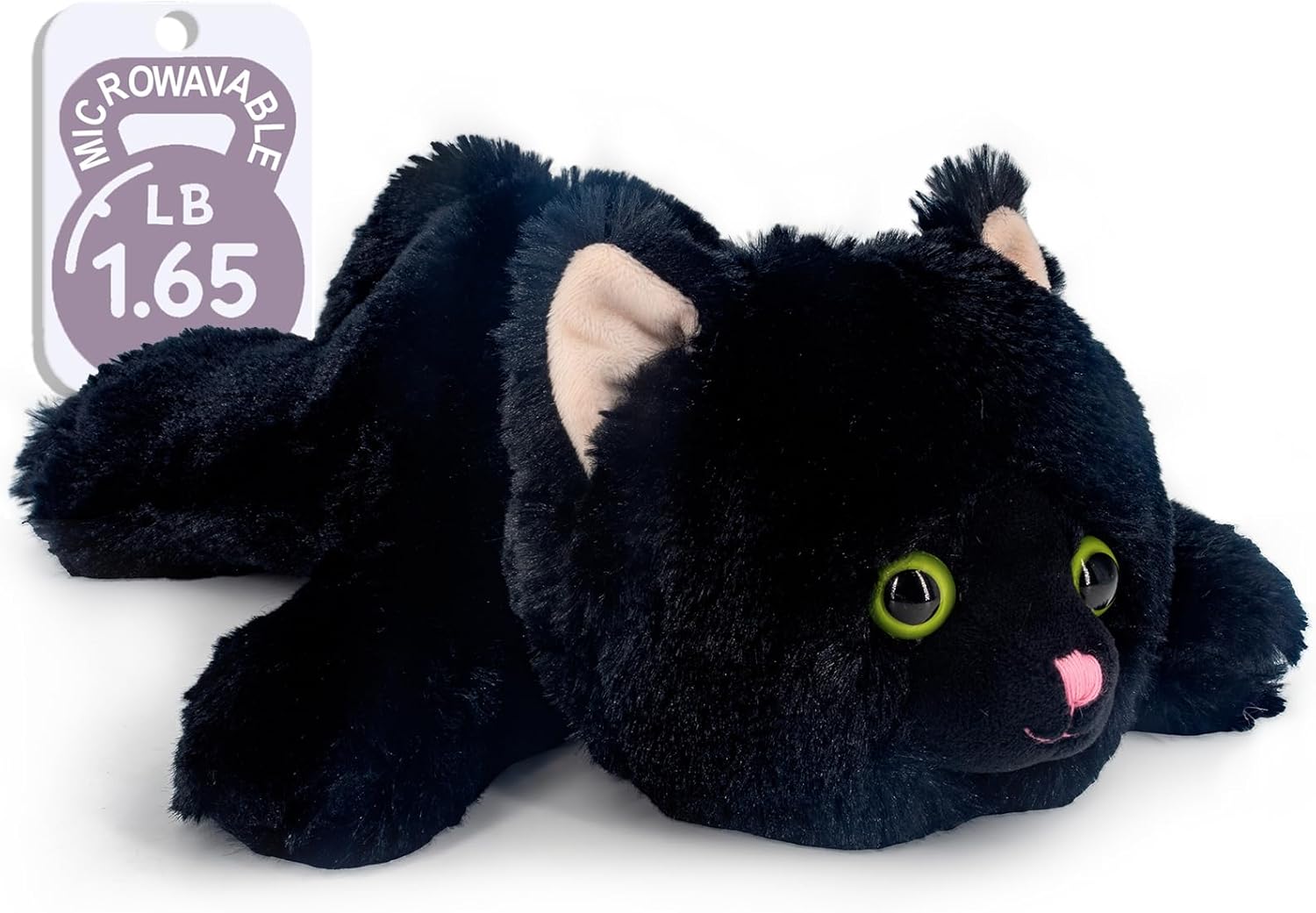 Marysun Microwavable Black Cat Stuffed Animal - Weighted Stuffed Animal Plush, Heating Pad, Cozy Gift for Girls|Women|Kids|Elder People