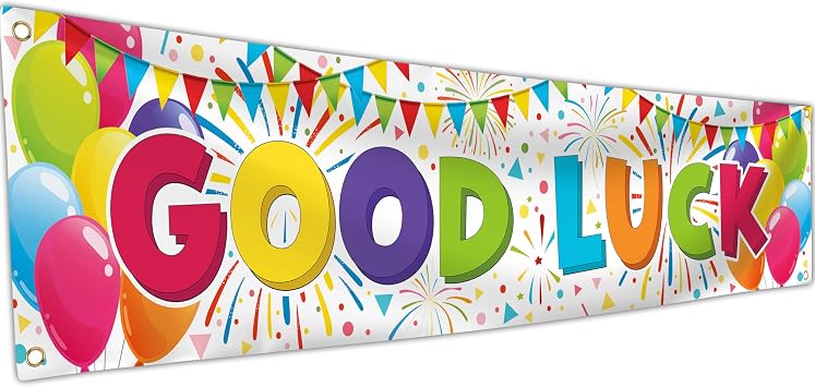 Good Luck Banner - We Will Miss You Decorations - Farewell Banner 6 x 1.3ft - Going Away Party Decorations - Double Stitched White