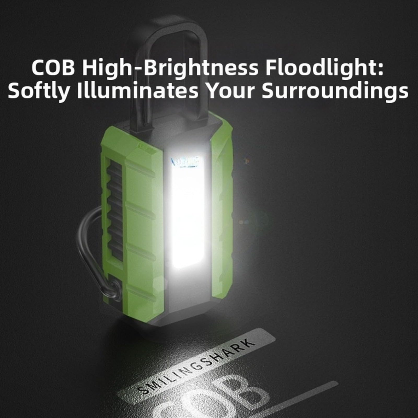 Torcia a LED con portachiavi, ricaricabile tramite USB, torcia compatta con illuminazione multi-modalità e forte proiezione del fascio per campeggio all'aperto, escursionismo, viaggi