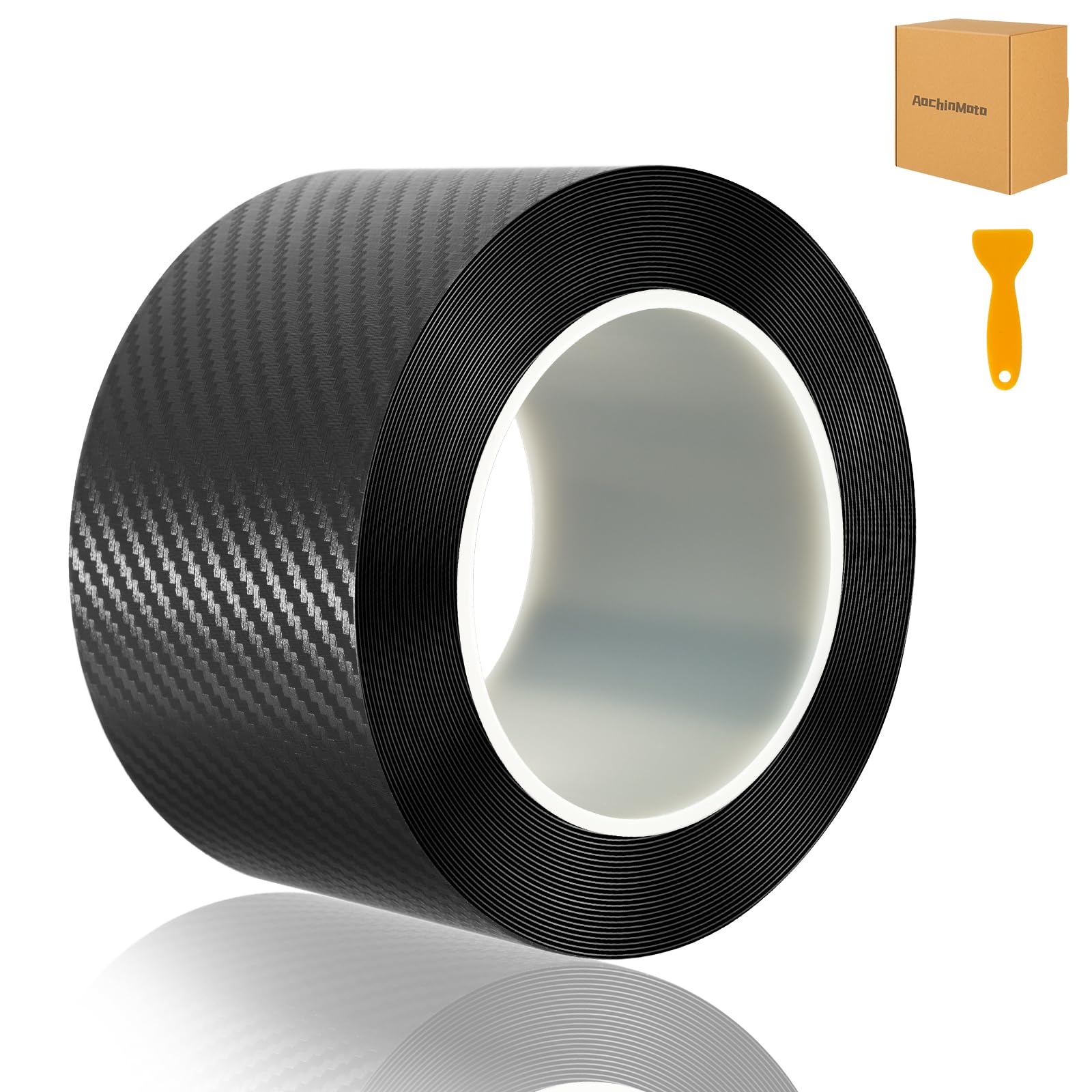 Aochinmoto Upgraded carbon fiber wrap,door sill protector,car door protector edge guards,car vinyl wrap,Vinyl Automotive Protection Film,Anti-Collision Fits for car Truck SUV Motorcycle (2.7In x 33Ft)