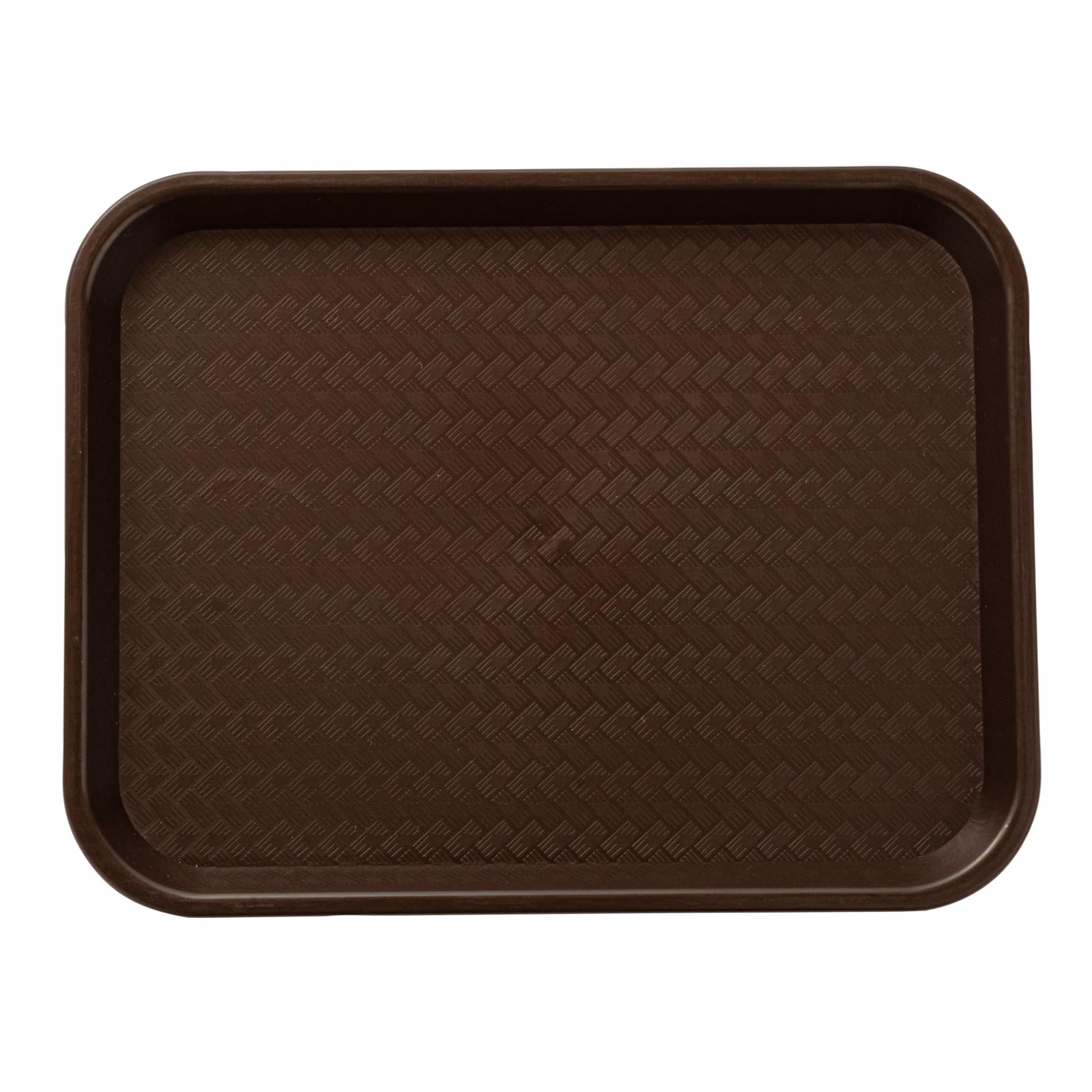 RW Base Bandejas de Comida rápida de 10 x 14 Pulgadas, 10 bandejas Resistentes para Almuerzo de cafetería, Ligeras, Antideslizantes, bandejas de plástico marrón, Esquinas Redondeadas, para
