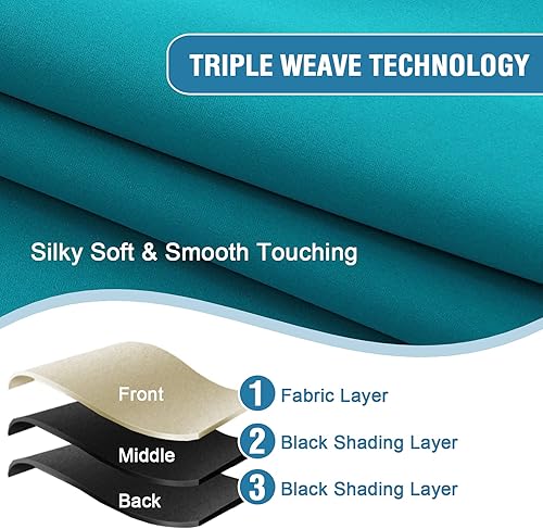 Miniatura 4 de H.VERSAILTEX - Cortinas con 100% de opacidad para dormitorios, salas de estar, con aislamiento completo de luz y calor, con forro negro, set de 2