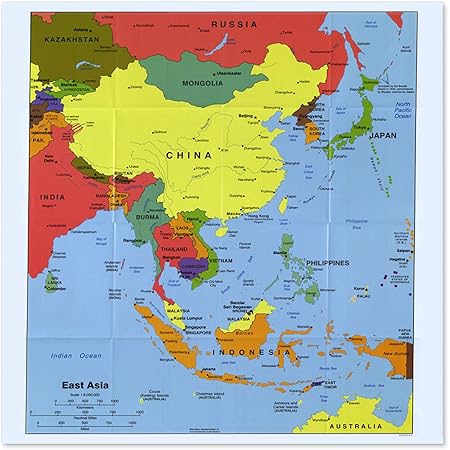 Amazon Co Jp ポスター アジア地図 Gn 0761 Amazon Co Jp ポスター アジア地図 Gn 0761