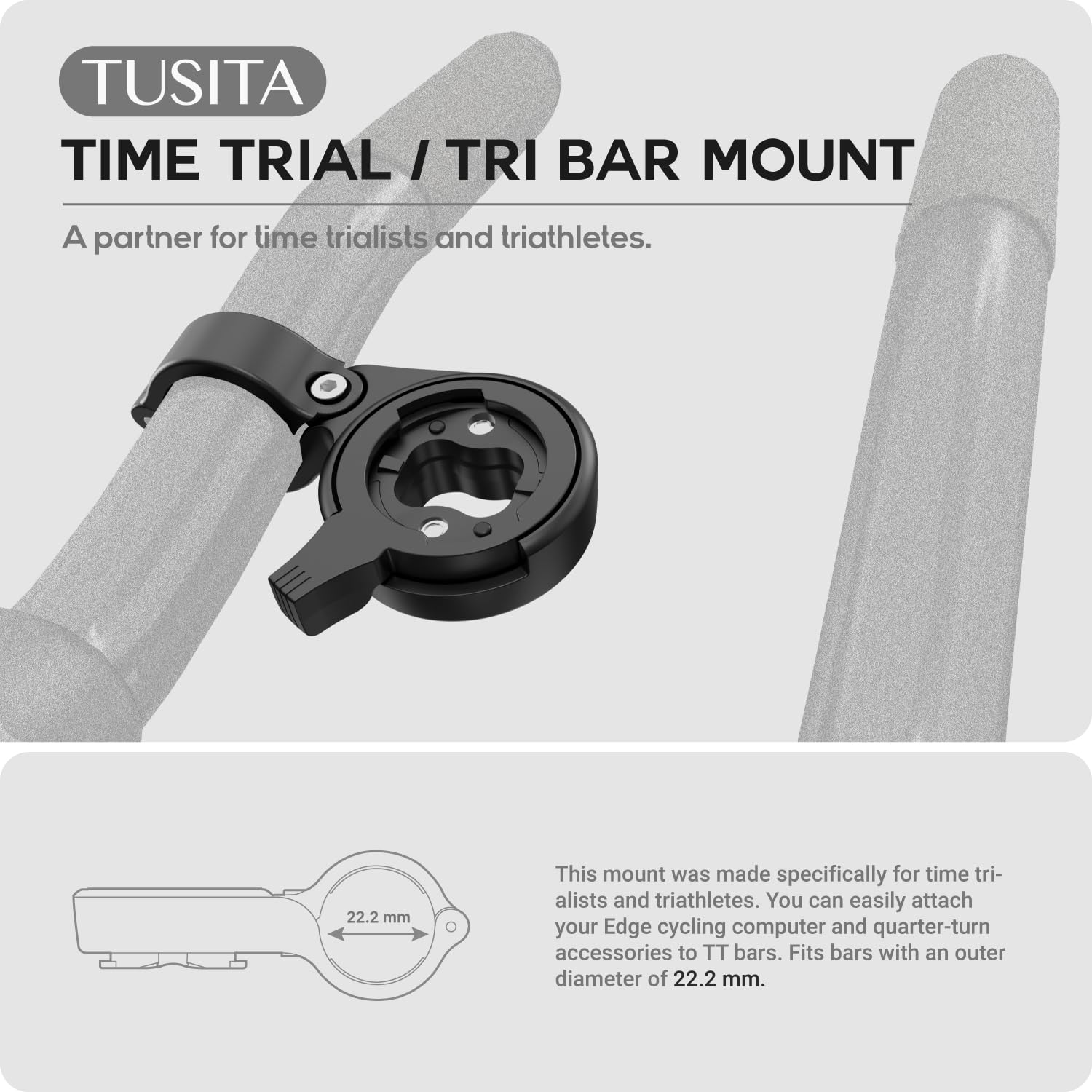 TUSITA Time TrialTri Support de Guidon Compatible avec Garmin Edge GPS Ordinateur de Vélo