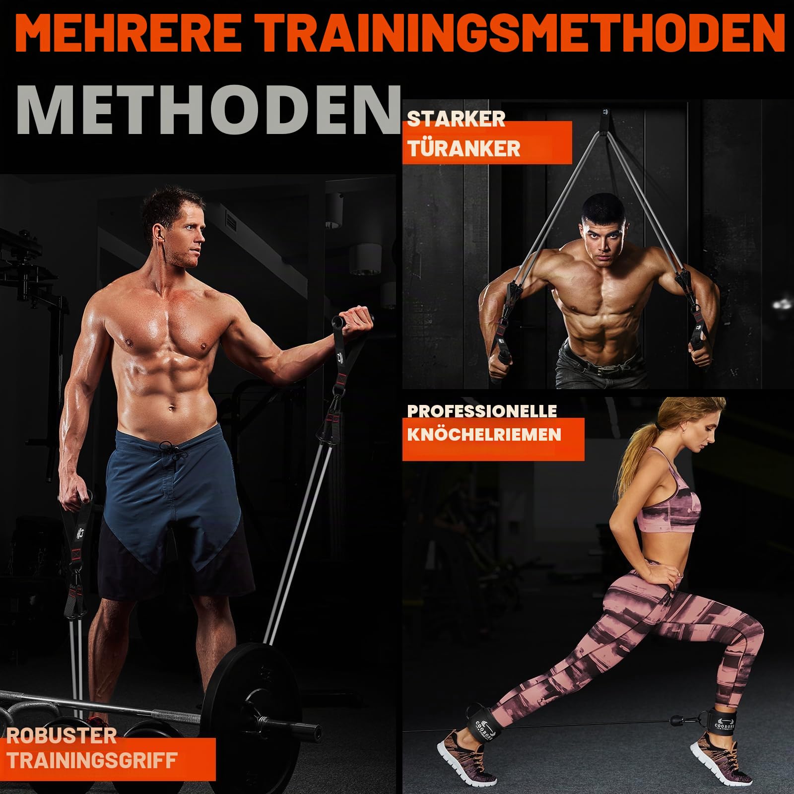 Schwere Widerstandsbänder für das Training, 136 kg Übungsbänder mit Griffen, Workout-Bänder für Männer, Gewicht-Fitnessbänder-Set für Muskeltraining, Kraft, schlank, Yoga, Heim-Fitnessgeräte