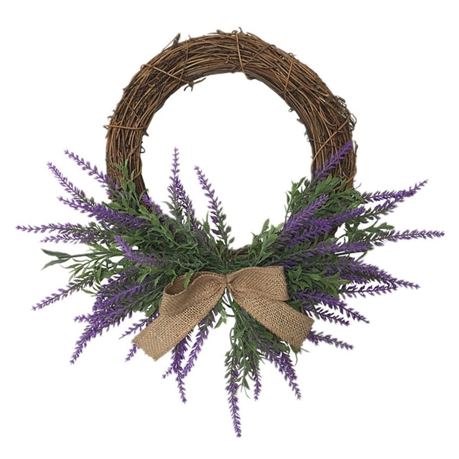 Weihnachtskranz Türgirlande Romantische Simulation Türwandverkleidung Beflockung Lavendel Kranz Ornamente Paar Weihnachten Hochzeitsdeko Girlande Hängende Blume (Farbe