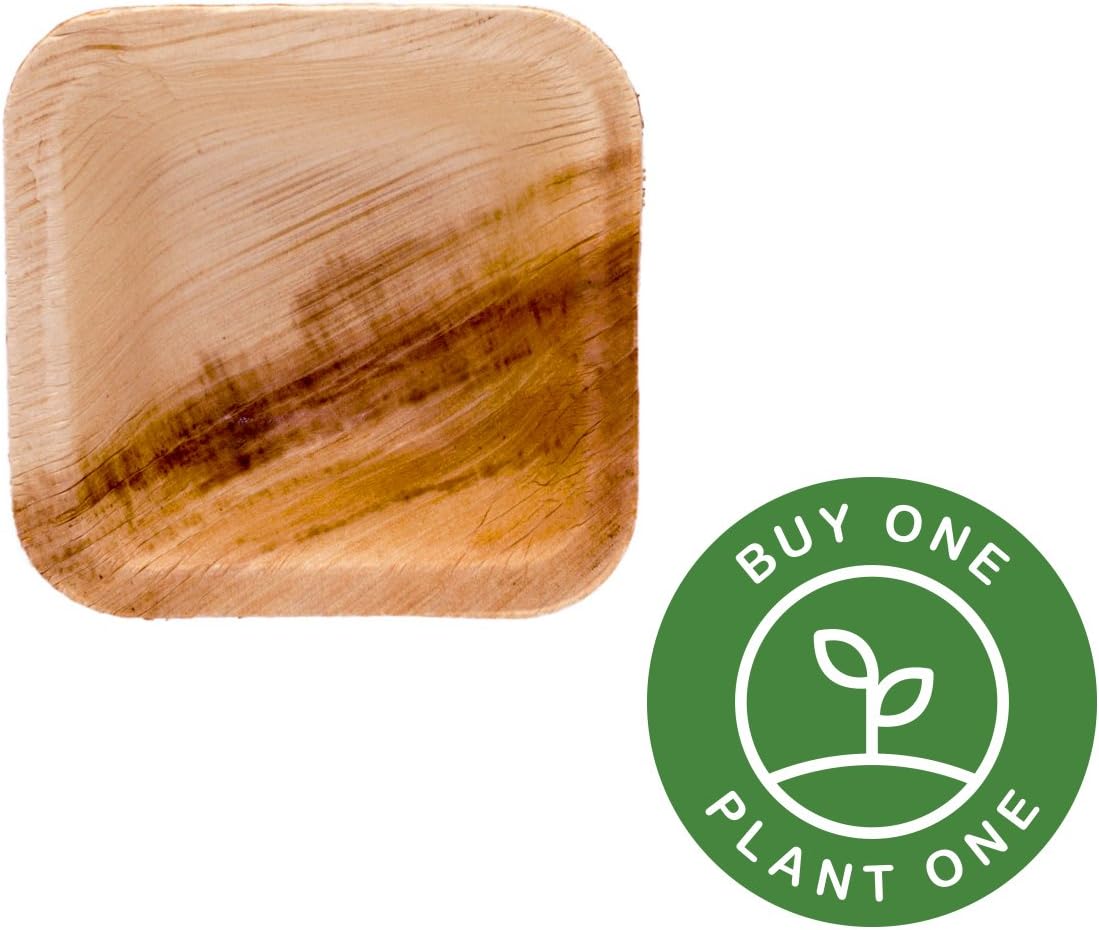 3" Square Palm Leaf Condiment Bowls Cups Pack of 25