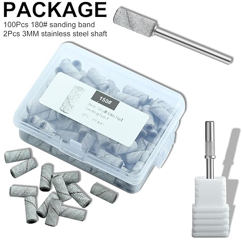 Miniatura 7 de C12rtive Mandril de bandas de lijado de uñas de 0.118 pulgadas, 1 mandril de taladro de uñas para bandas de lijado de 0.118 pulgadas broca de