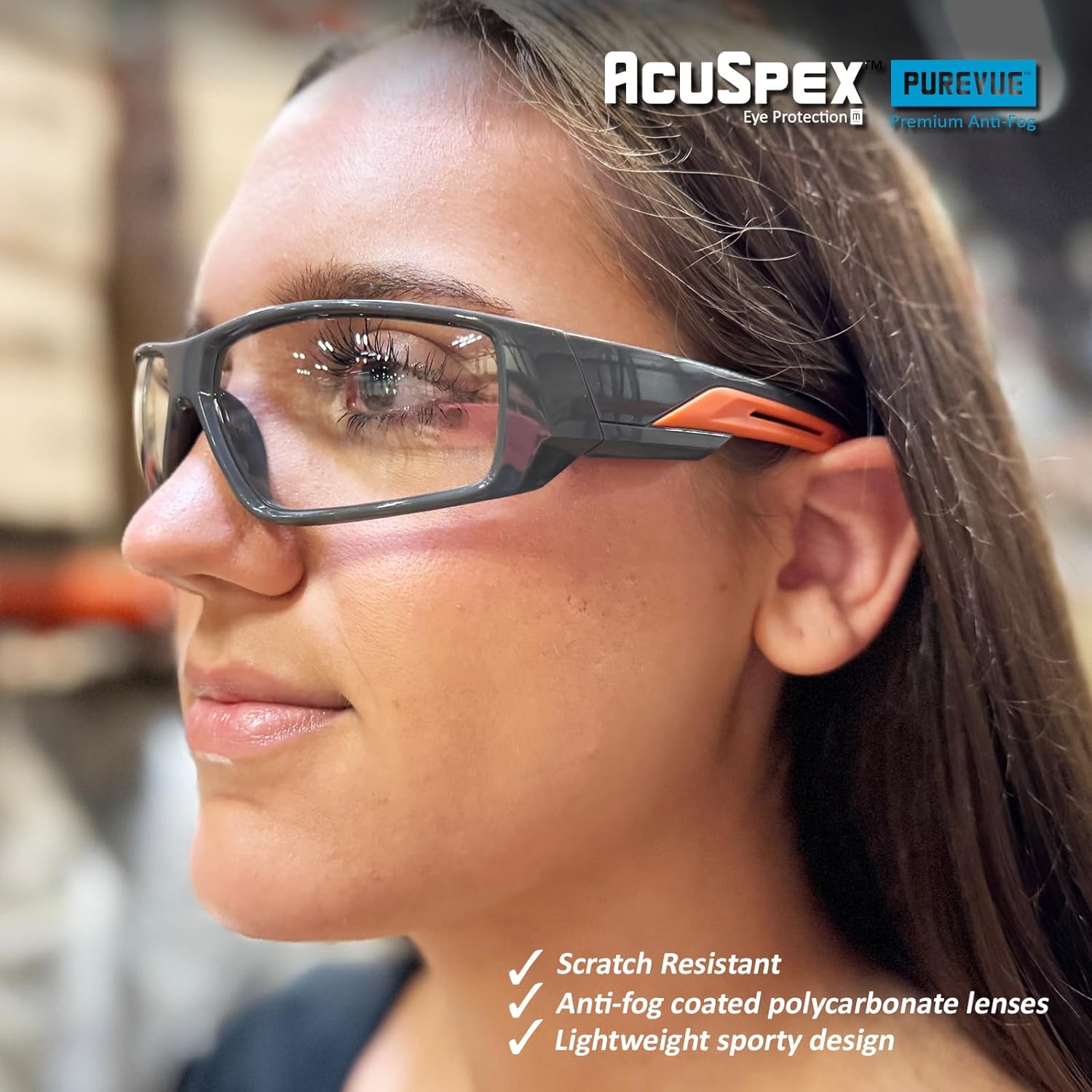MAGID AcuSpex Full Frame Clear Safety Glasses,PurVue Premium Anit-Fog Coating, SX4005