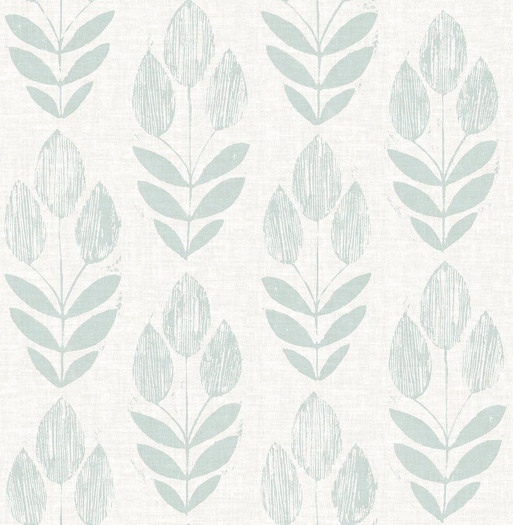 Chesapeake 3115-24472 Garland Block Tulip Wallpaper, Teal