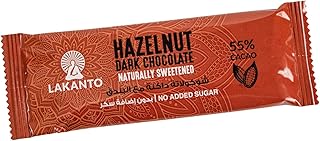 بار شوكلاتة داكنة من لاكنتو بالبندق 55% - خالية من السكر، 30 جم