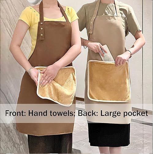 Miniatura 3 de Delantal con toalla, 2 toallas de mano y bolsillo XL, para arte, enseñanza, cocina, cocina, limpieza, jardinería, hogar