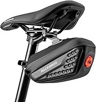 Vista 1 de ROCKBROS Bolsa para sillín de bicicleta, Bolsa de sillín de bicicleta de carcasa dura con luces traseras, Bolsa de asiento de bicicleta de 0.45L