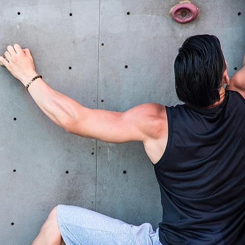 Miniatura 6 de Handmade Black Dumbbell Bracelet Gym Bros Fitness Barbell Bracelet Natural Volcanic Lava Stone Adjustable Beads Bracelet Fitness Jewelry for Women