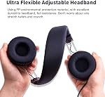Olyre Casques pliables, casques enfants, micros, garçons, filles; casques avec cordon pour les adolescents; bandeau réglable; léger; son stéréo; portable; durable; confortable