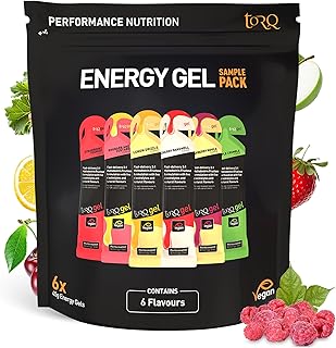 Running Gels with Caffeine & Electrolytes - 2:1 Maltodextrin: Fructose for Endurance Sports & Optimal Performance | Energy Gels for Running, Cycling & Sport - 89mg Guarana | 6 Pack Sample Box