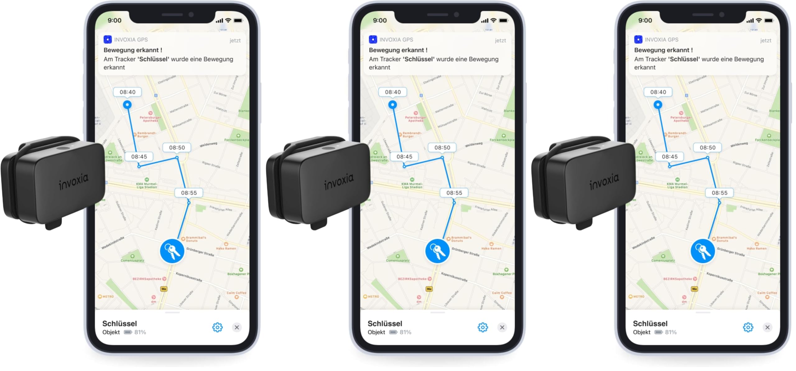 Invoxia Mini GPS Tracker - Localizzatore GPS impermeabile con avvisi antifurto in tempo reale - Durata della batteria fino a 3 mesi - Abbonamento di 1 anno incluso - Piccolo e leggero