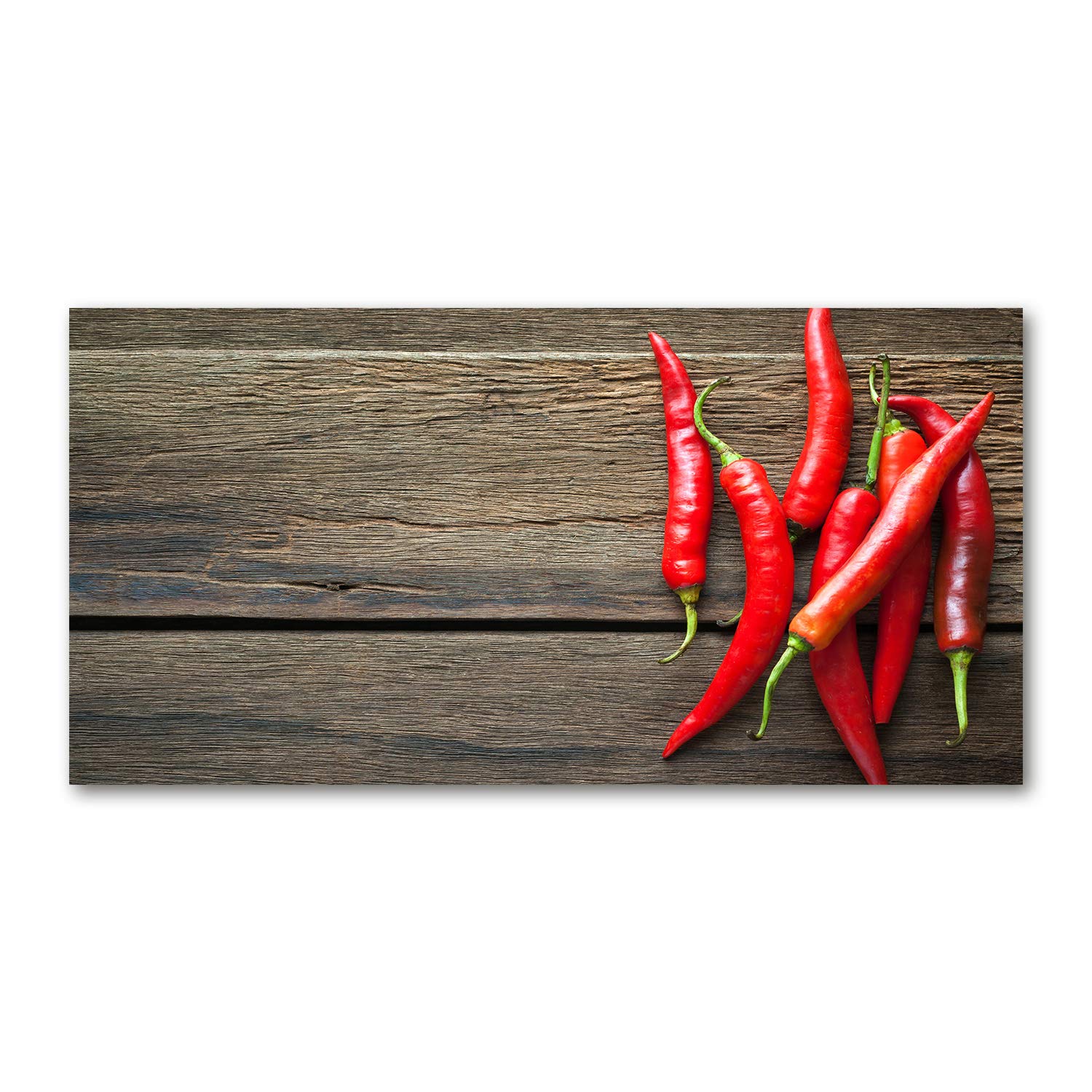 Tableau acrylique Tulup Rojo Chiles 120x60 finition brillante pour salon contemporain