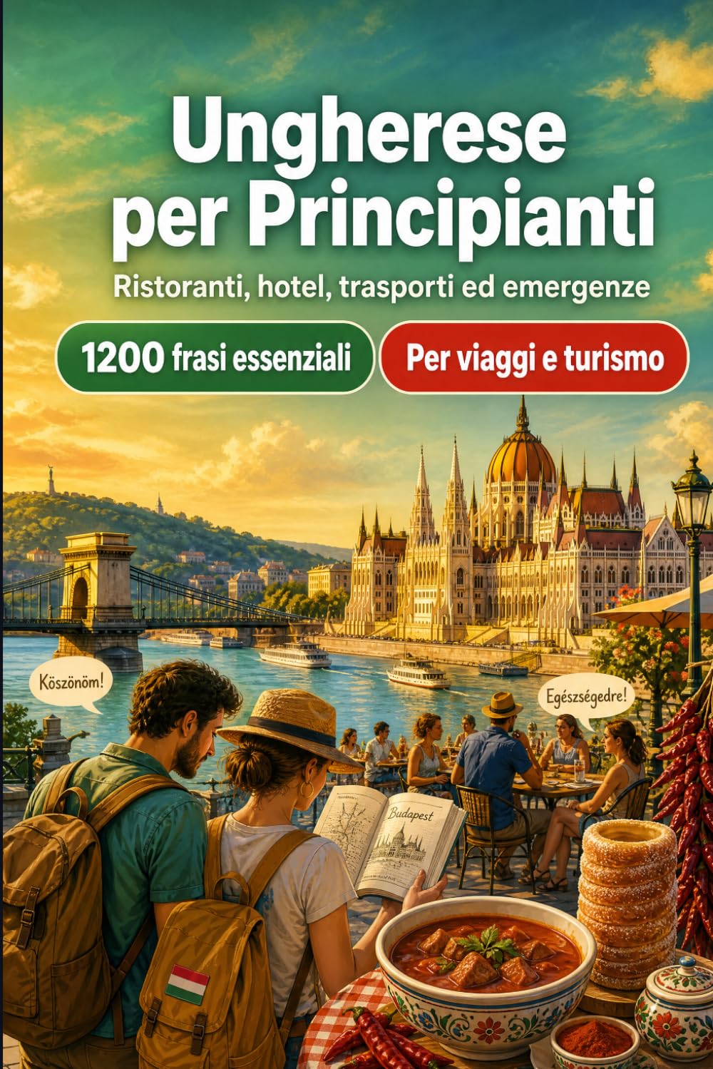Ungherese Per Principianti: 1200 frasi essenziali in Ungherese per viaggiare: Guida facile alla pronuncia, conversazioni quotidiane, ristoranti, hotel, trasporti, shopping, emergenze