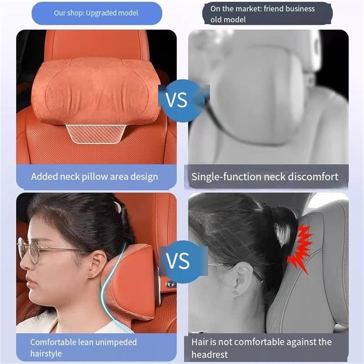 Compatible for Ideal MEGAL6/L7/L8/L9 Car Headrest Neck Pillow Adjustable Neck Protection Technology Modification Interior Supplies(Carbon Fiber c)