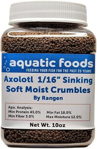Axolotl Food 116" suave húmedo hundimiento rangen salmón crumbles para bebé axolotl también camarones, caracoles, cangrejos, cangrejos de río, peces