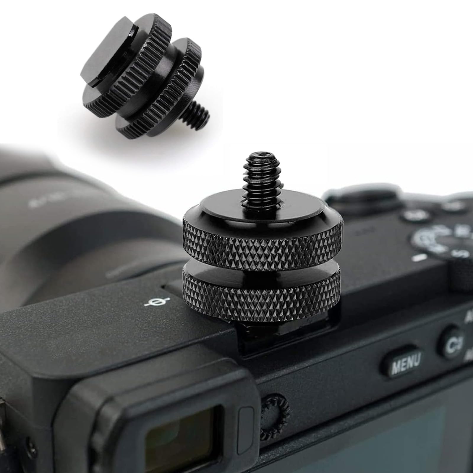 3 Pièces Adaptateur Griffe Camera, Daptateur Hot Shoe, Vis d'adaptation, Filetage 1/4", Vis de trépied 1/4", pour Microphone, Flashs,Moniteur, Appareils Photo, Caméscopes