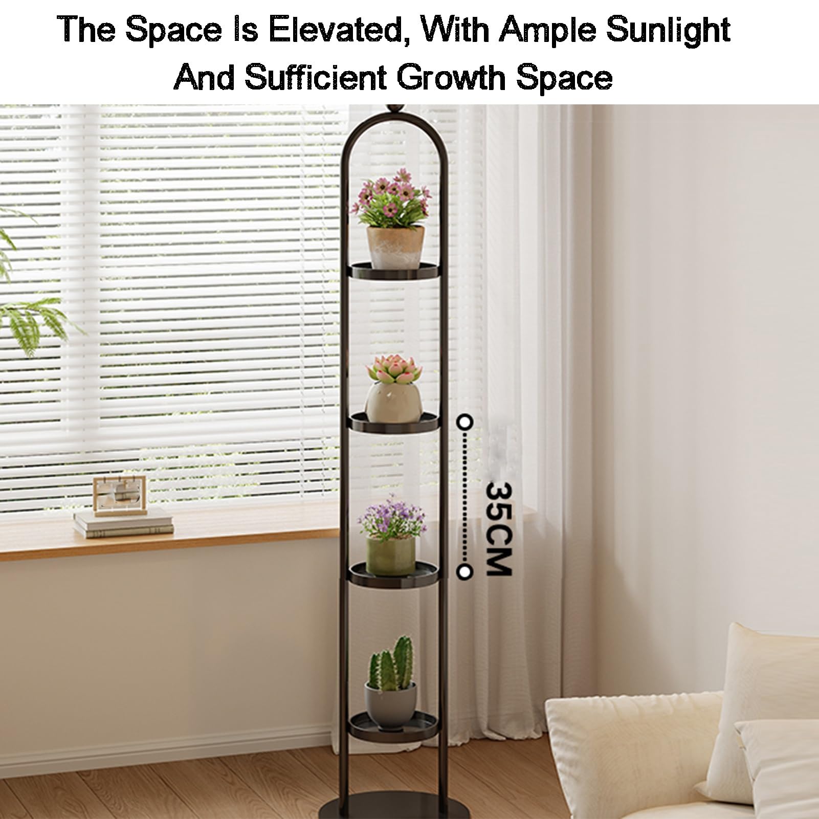 3/4-poziomowy Stojak Na Kwiaty, Narożna Półka Na Rośliny Stojak Na Kwiaty, Stojak Na Kwiaty Do Kwiaciarni Ogród Ślubny Wystrój Domu(Color2,35x35x132cm)