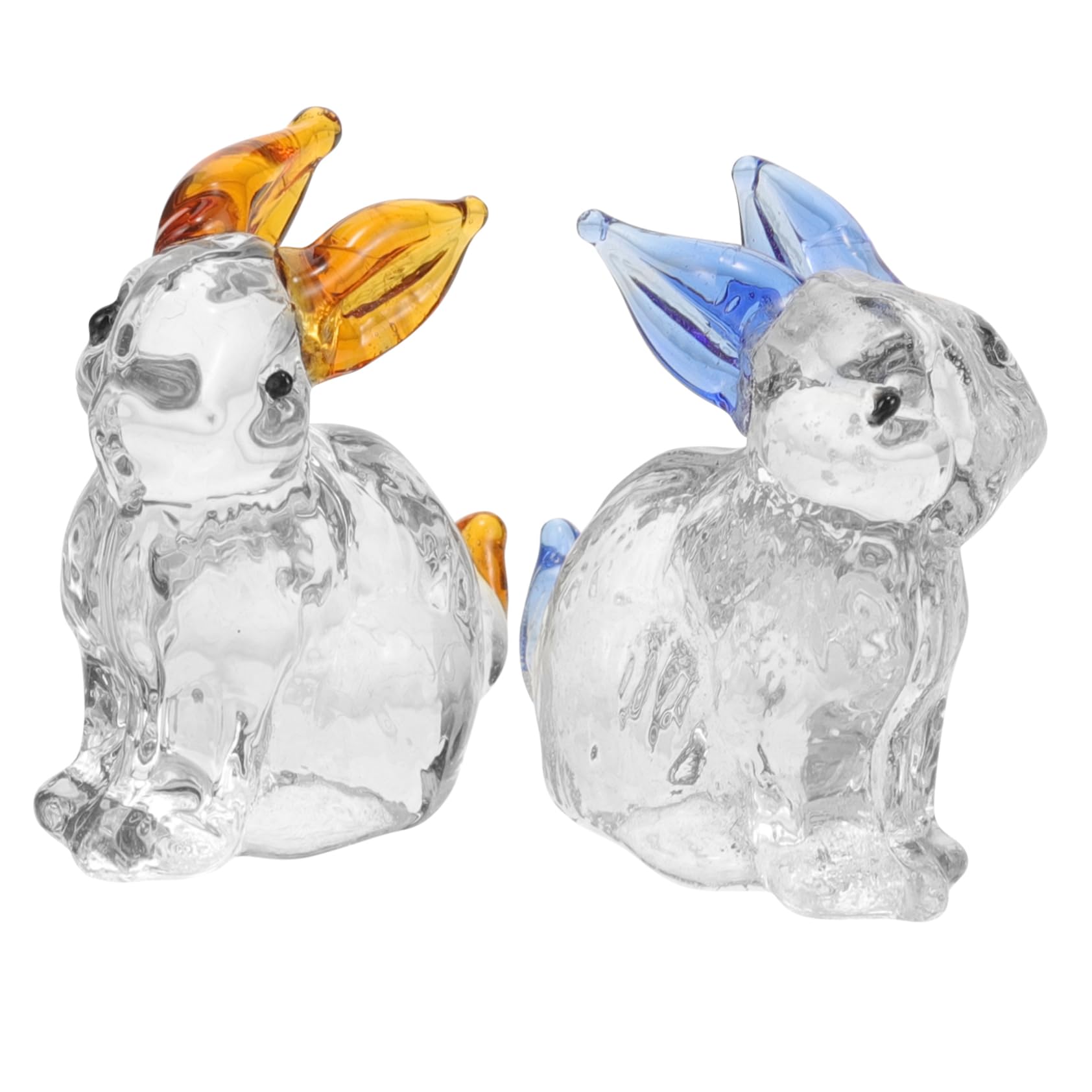 SOLUSTRE 10stücke Kristall Kaninchen Figurine Miniature Osterdeko Niedliche Statue Für Büro Und Wohnzimmer Blauer Und Farbton Kreative Tischdekoration