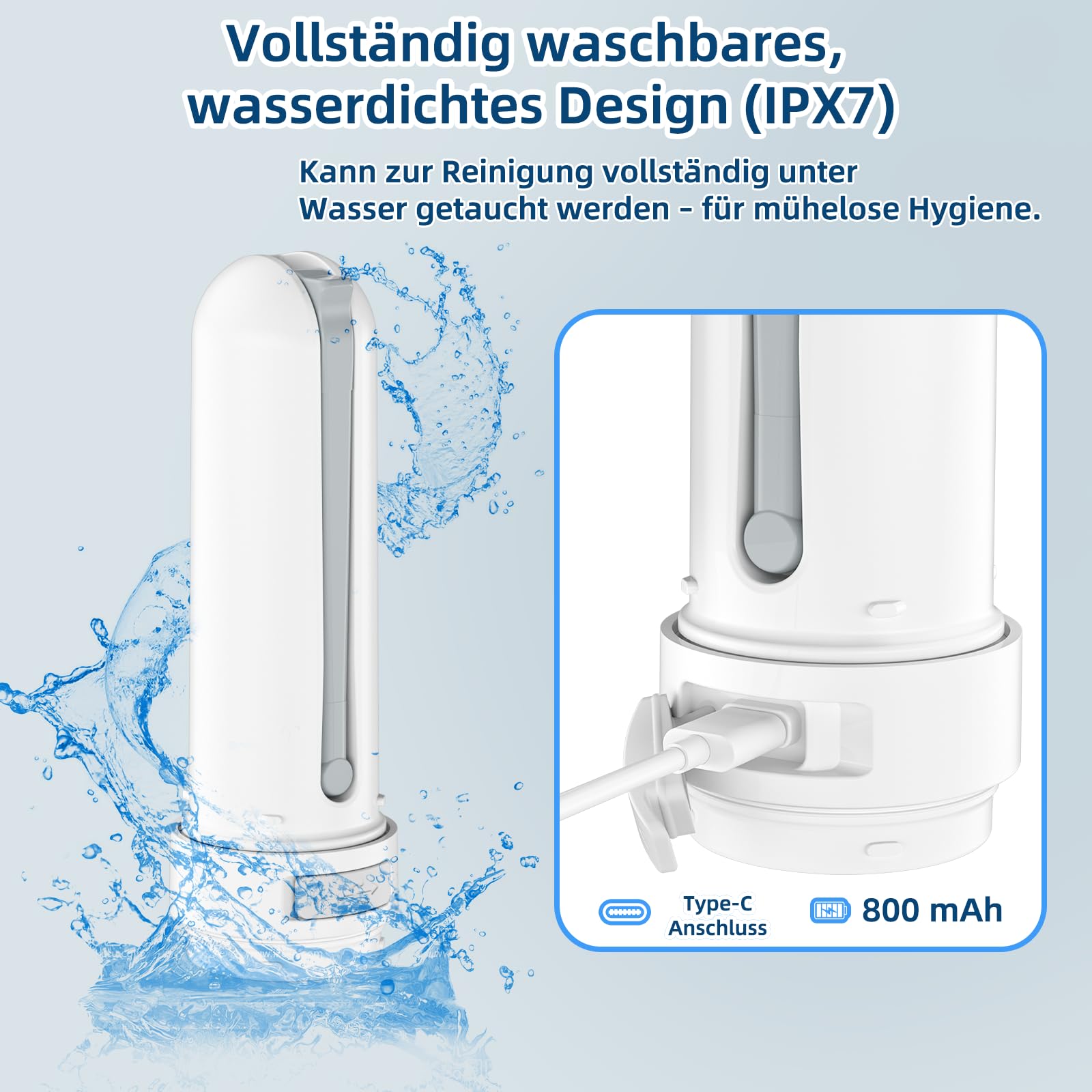Tragbares Reise-Bidet 400 ml – Handheld, IPX7 wasserdicht, 3 Druckstufen – ideal für Outdoor, Camping & persönliche Hygiene