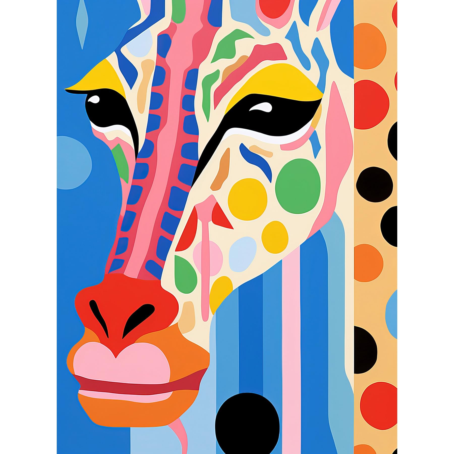Artery8 I Woke Up Like This Giraffe Henri Matisse Style Artwork Vibrant Abstract Portrait Large Wall Art Poster Print Thick Paper 18X24 Inch