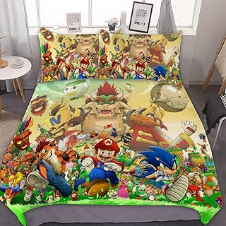 Her Oartwork Super Mario Bros Sheet Set 3 Piece Bed Sheets Ultra Soft Microfiber Unisex Bedding Set Modern Pattern Printed Full Queen Home Comforters Sets Urbytus Com